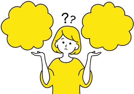悩む女性のイラスト